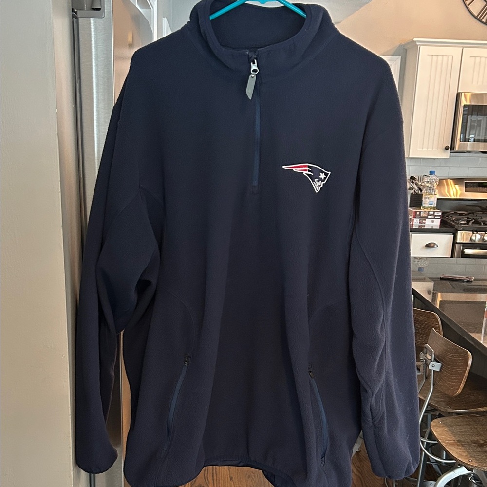 XXL Navy Blue Patriots Antigua Fleece 1/4 zip